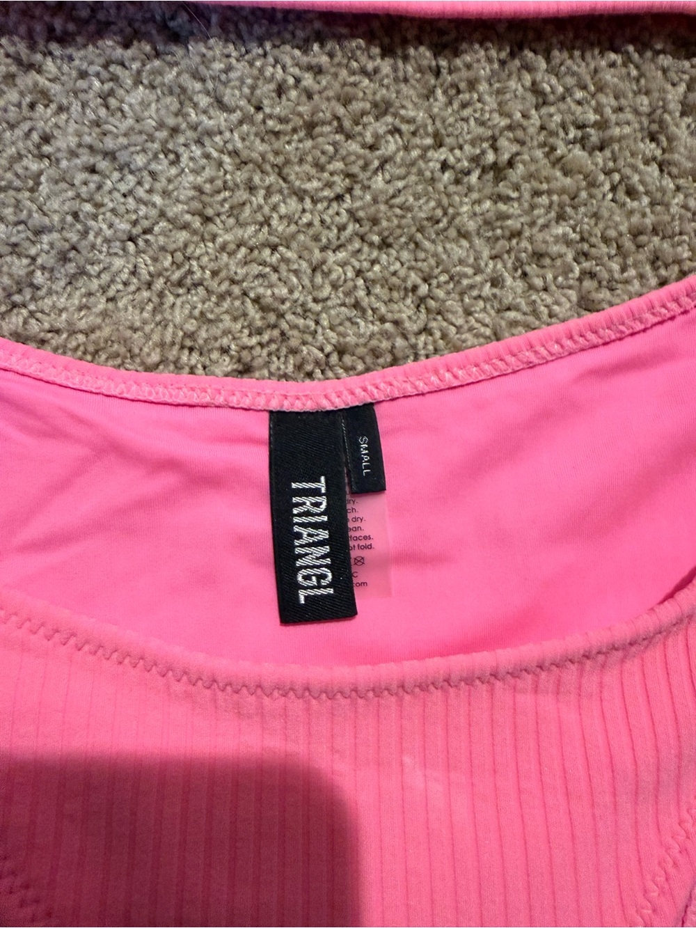 Triangl Pink Ribbed Bikini Set - Picture 3 of 4
